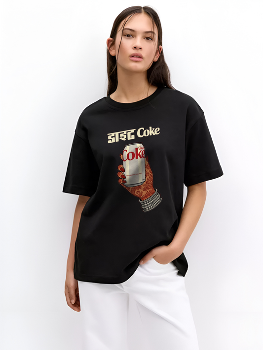 Desi Diet Coke Oversized T-Shirt - Black
