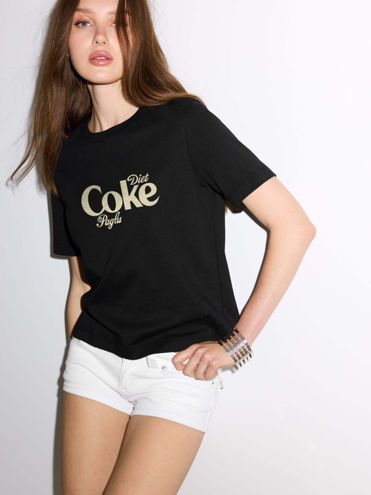 Diet Coke Paglu Regular Fit T-Shirt - Black
