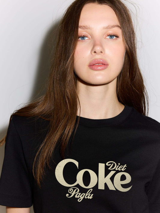Diet Coke Paglu Regular Fit T-Shirt - Black