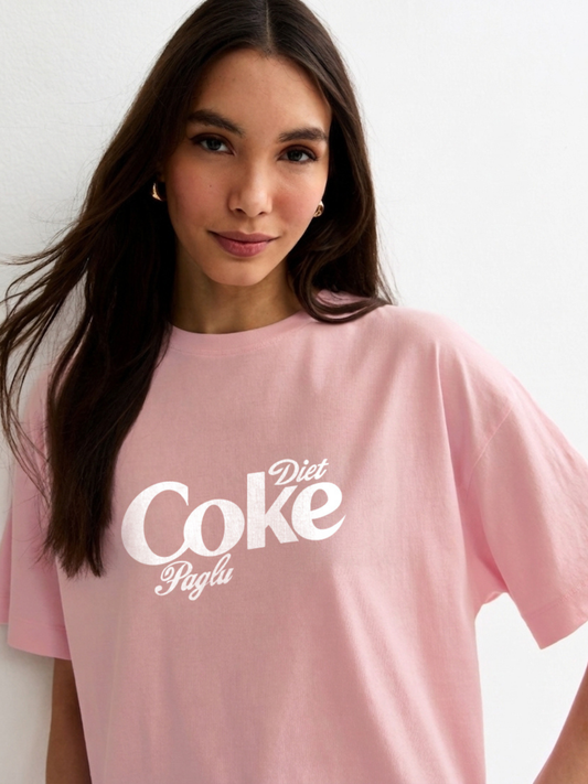 Diet Coke Paglu Oversized T-Shirt - Pink
