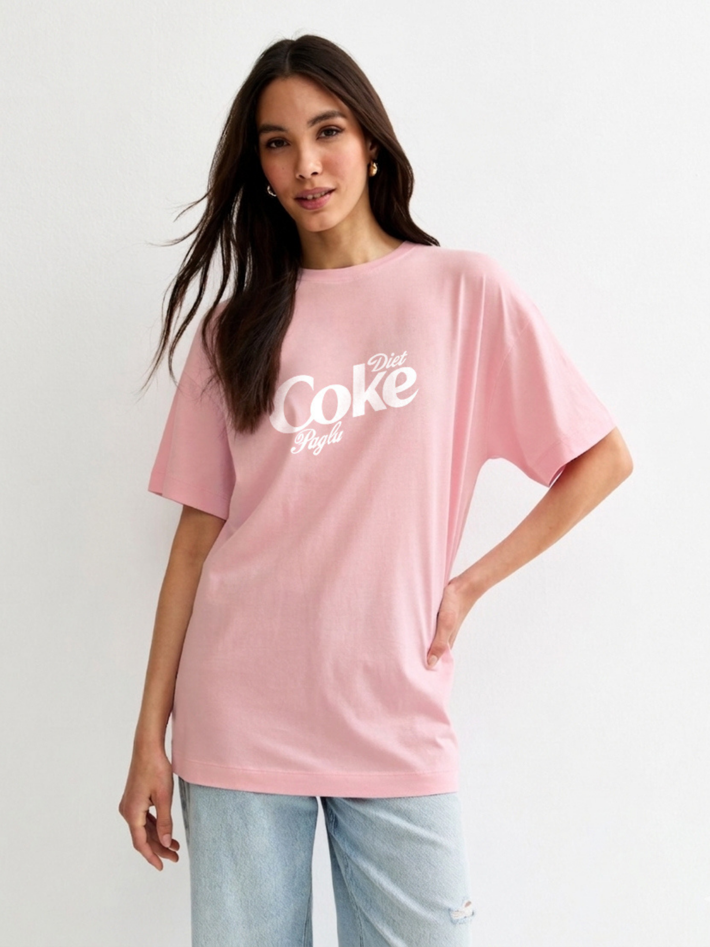 Diet Coke Paglu Oversized T-Shirt - Pink