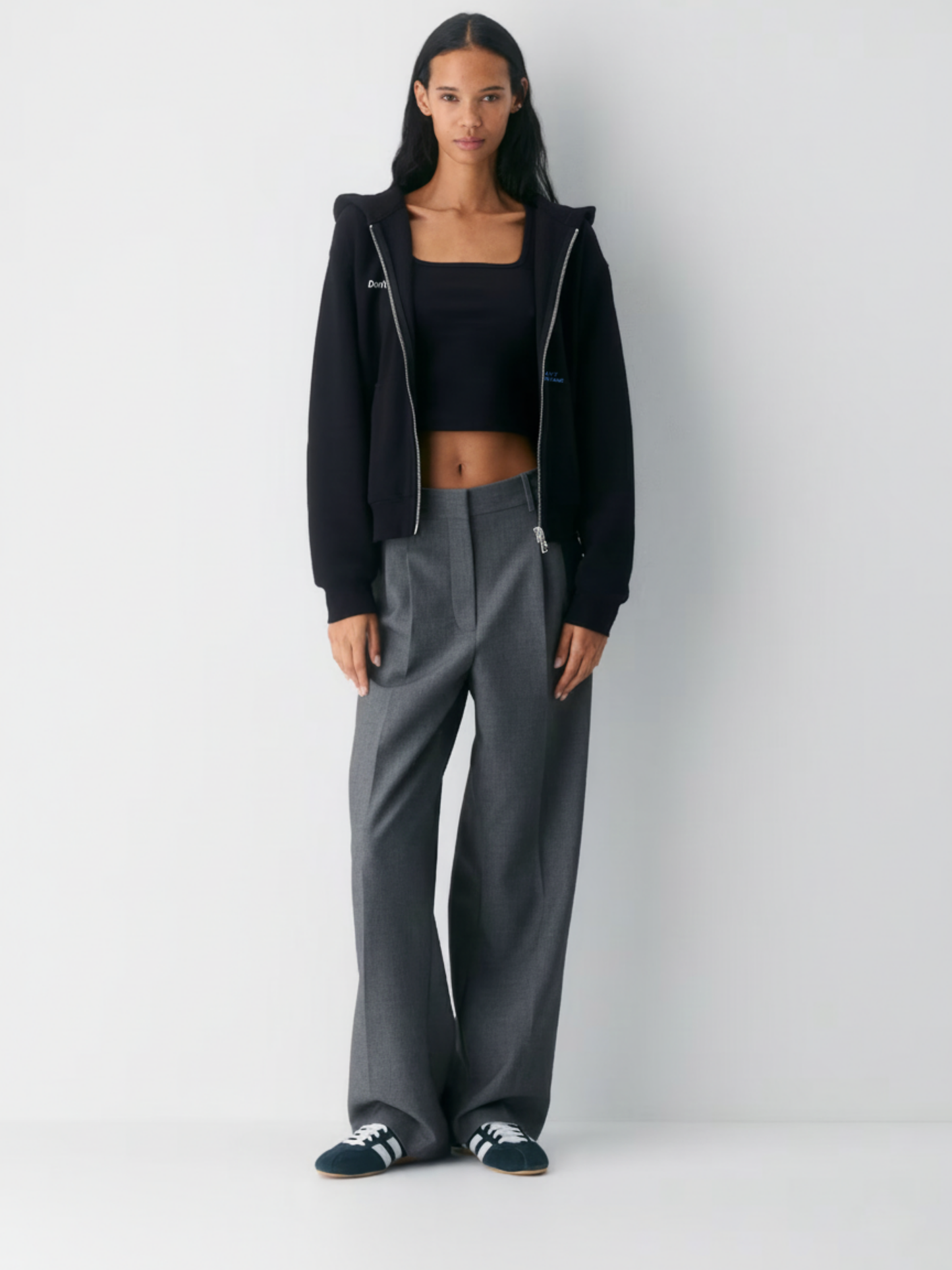 Don't Hate Zip Hoodie- Black