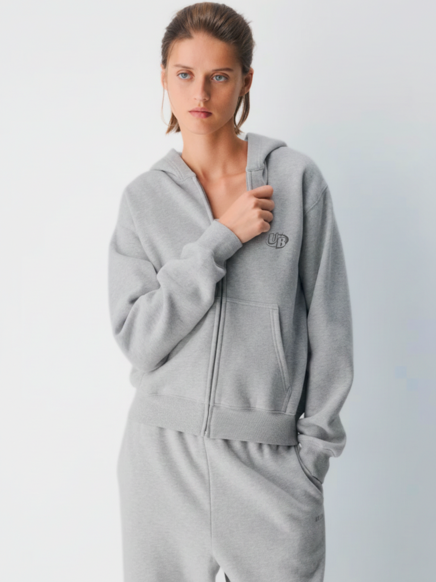 Grey Zip Hoodie