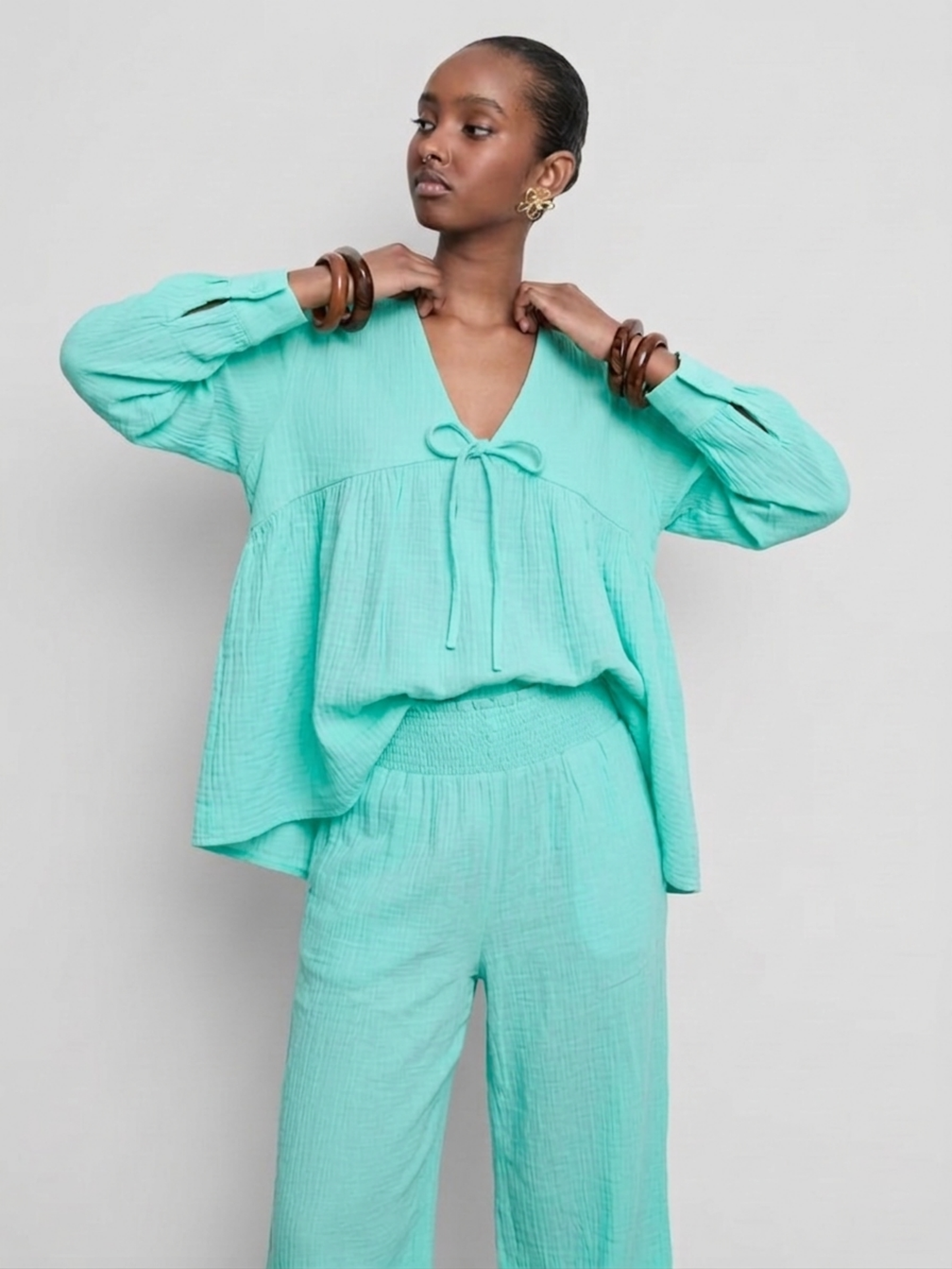 Mint Gauze Flow Set