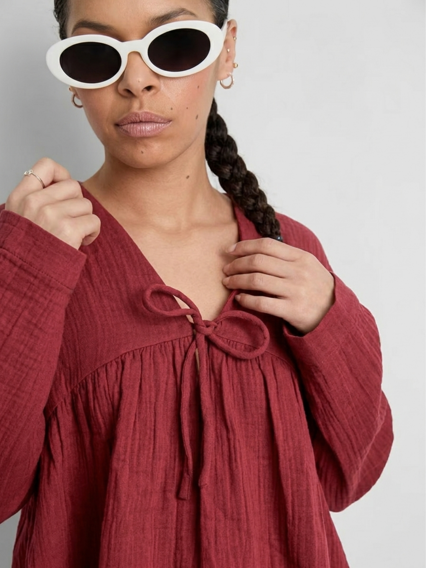Burgandy Gauze Flow Set