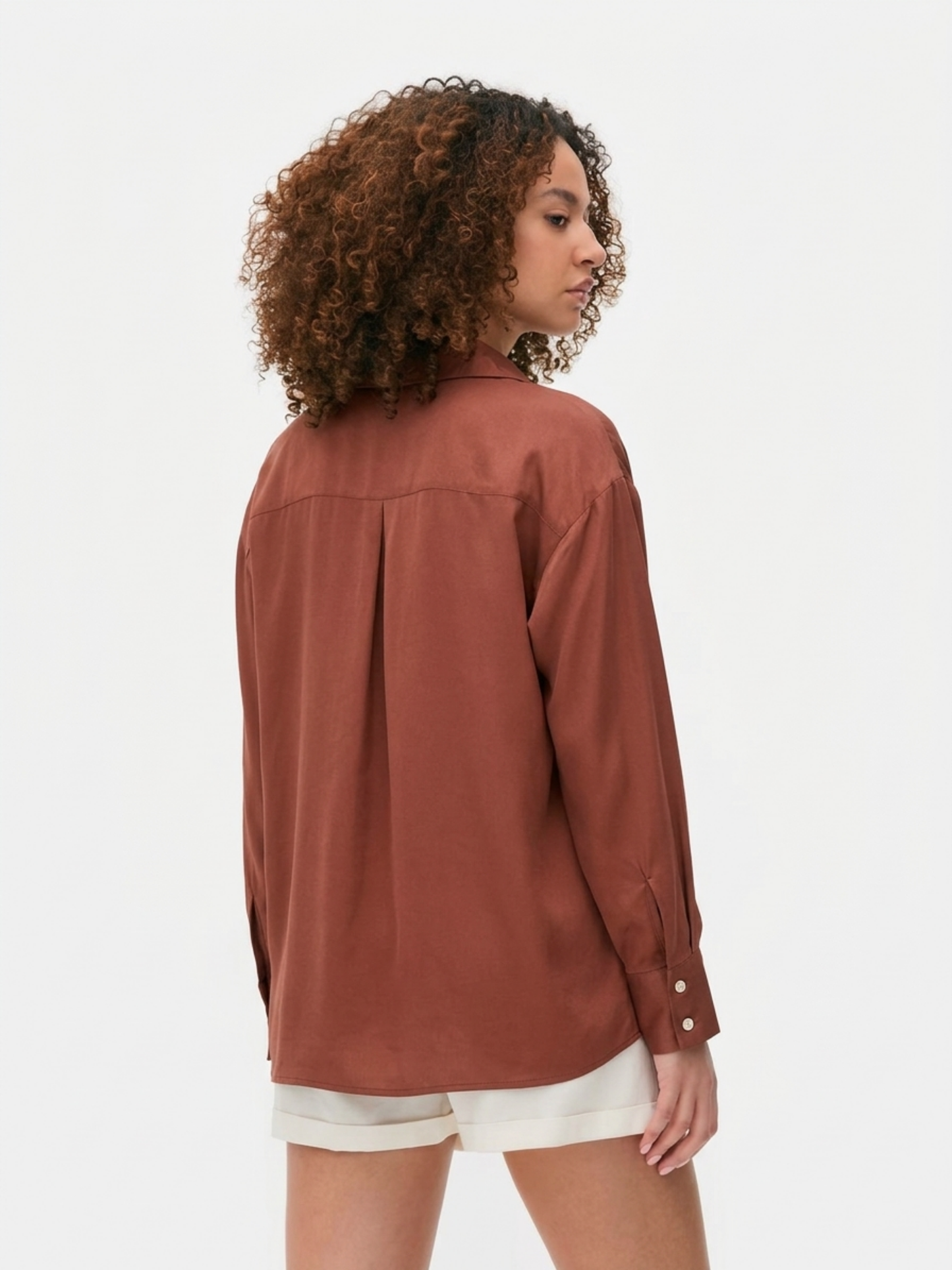 Brown Relaxed Collar Top