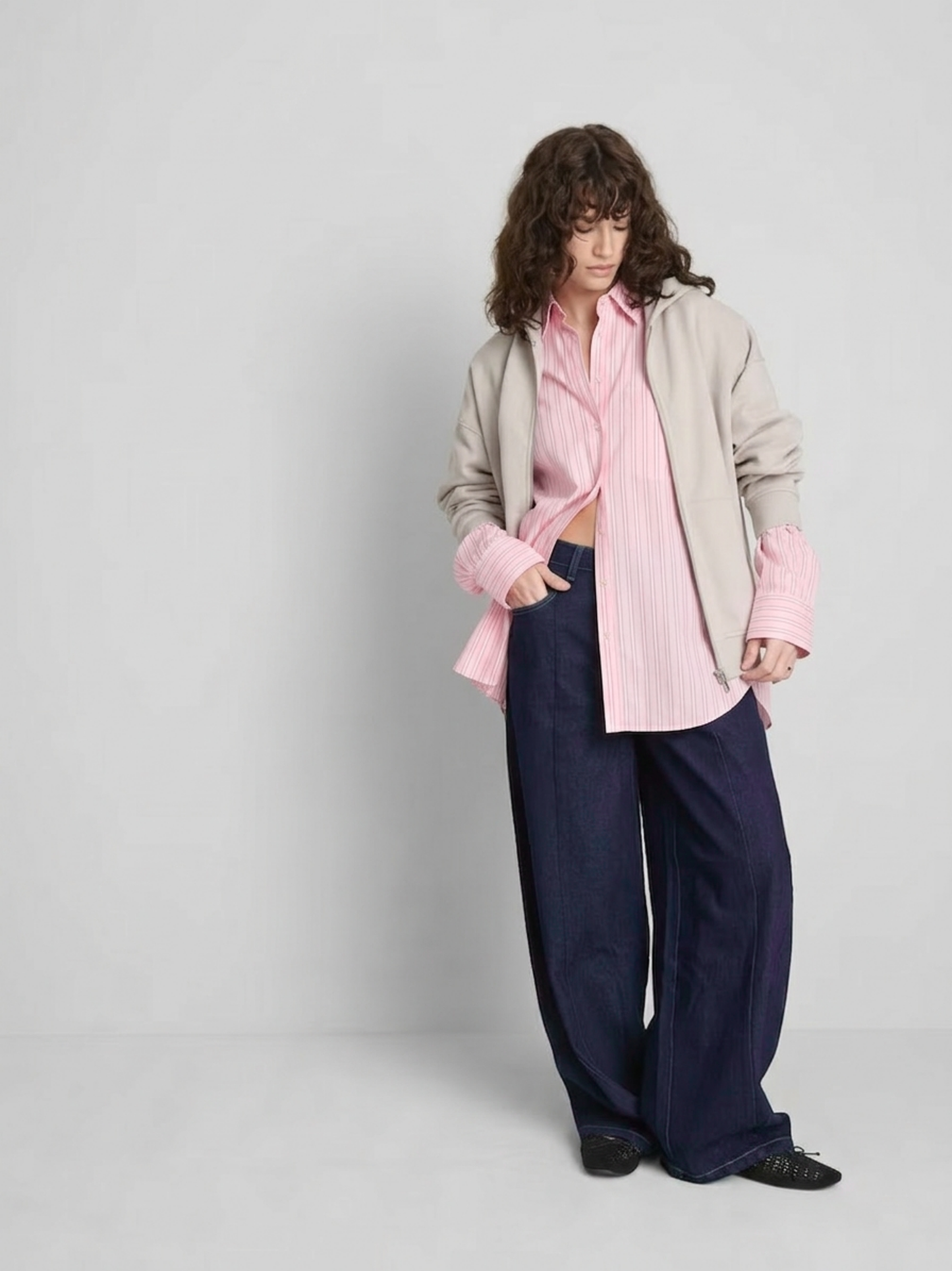Pink Oversized Stripe Shirt