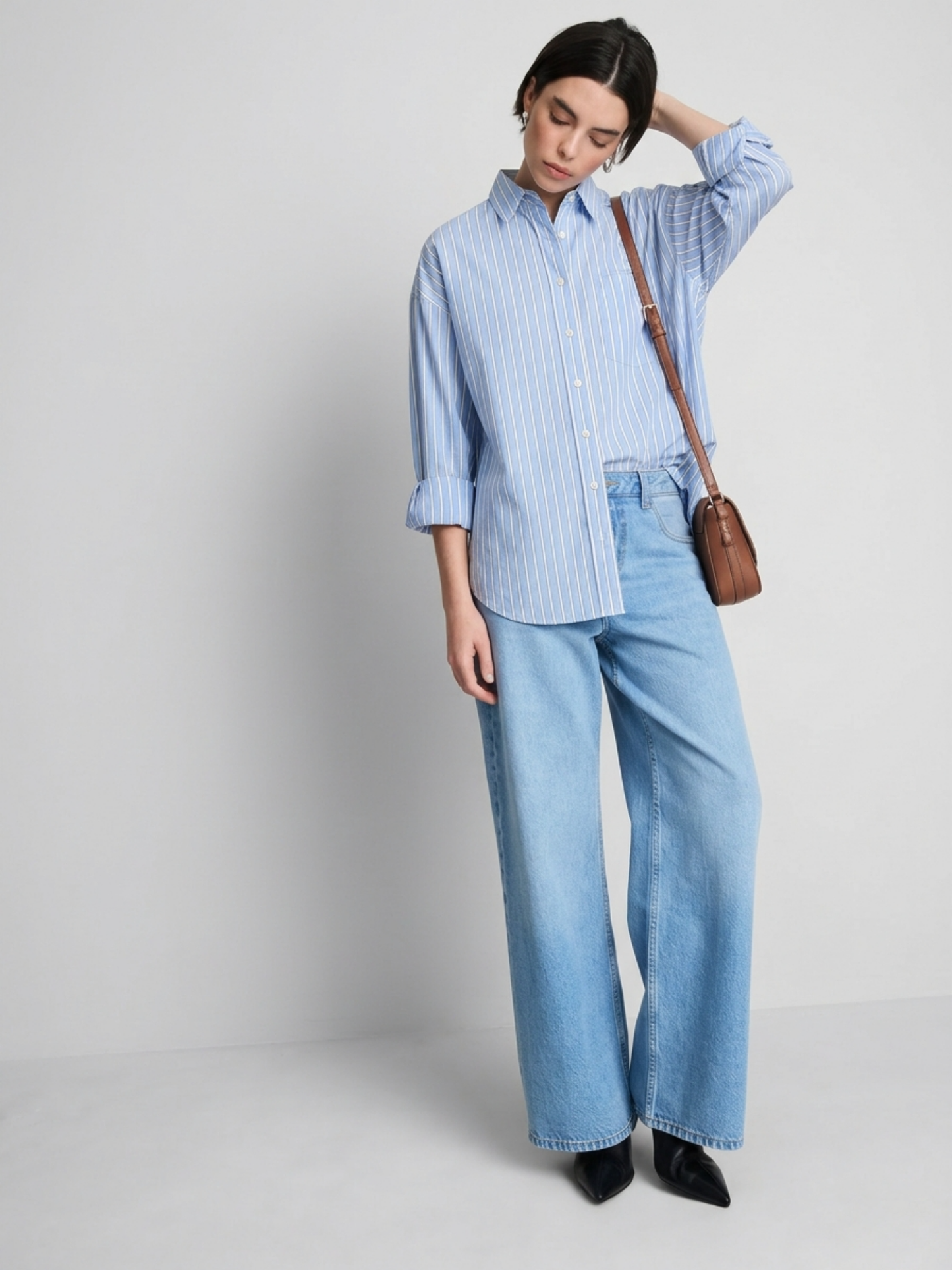 Blue Oversized Stripe Shirt