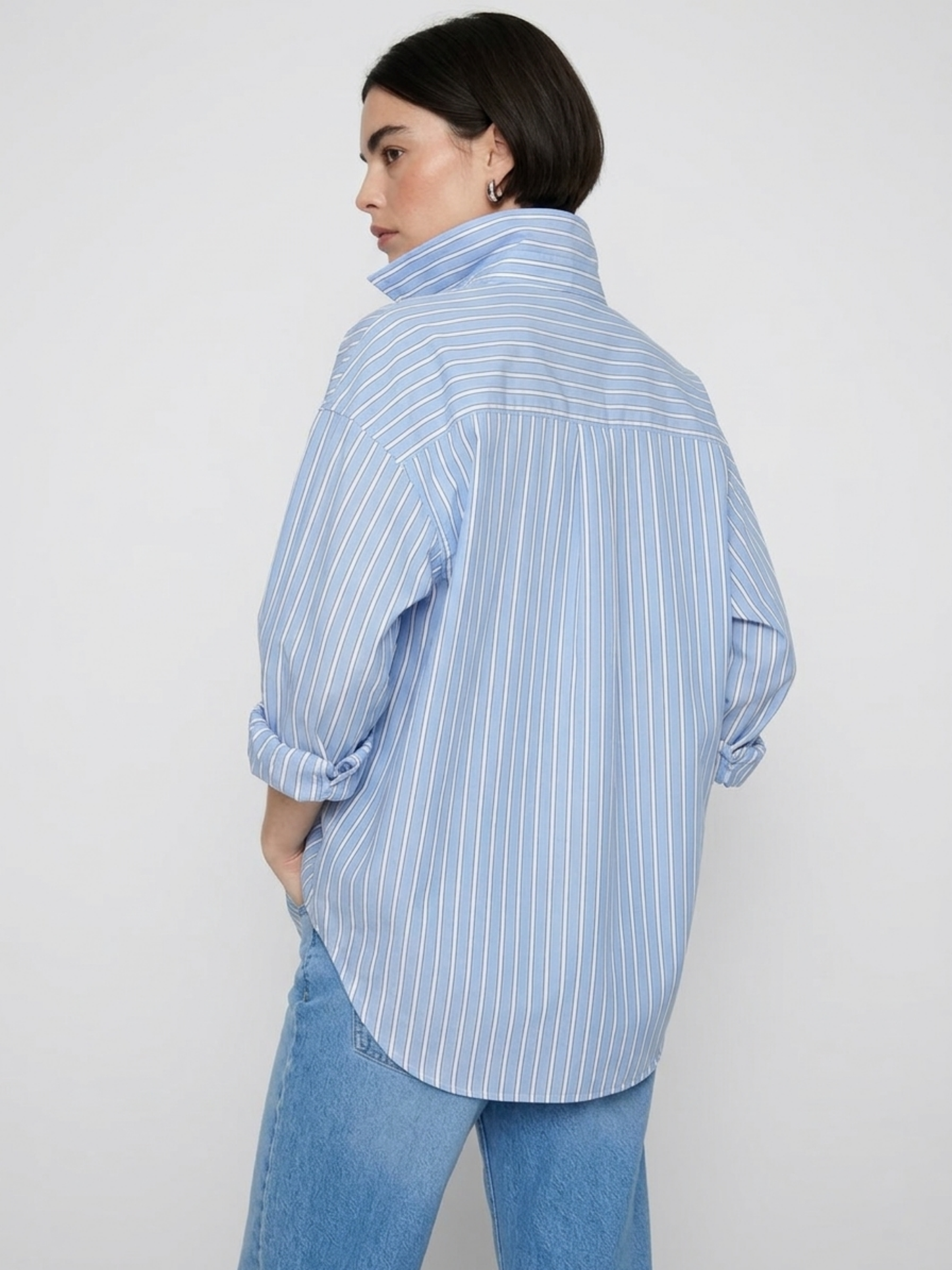 Blue Oversized Stripe Shirt