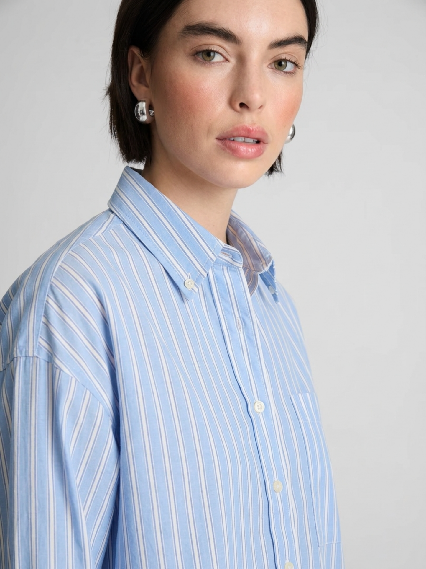 Blue Oversized Stripe Shirt