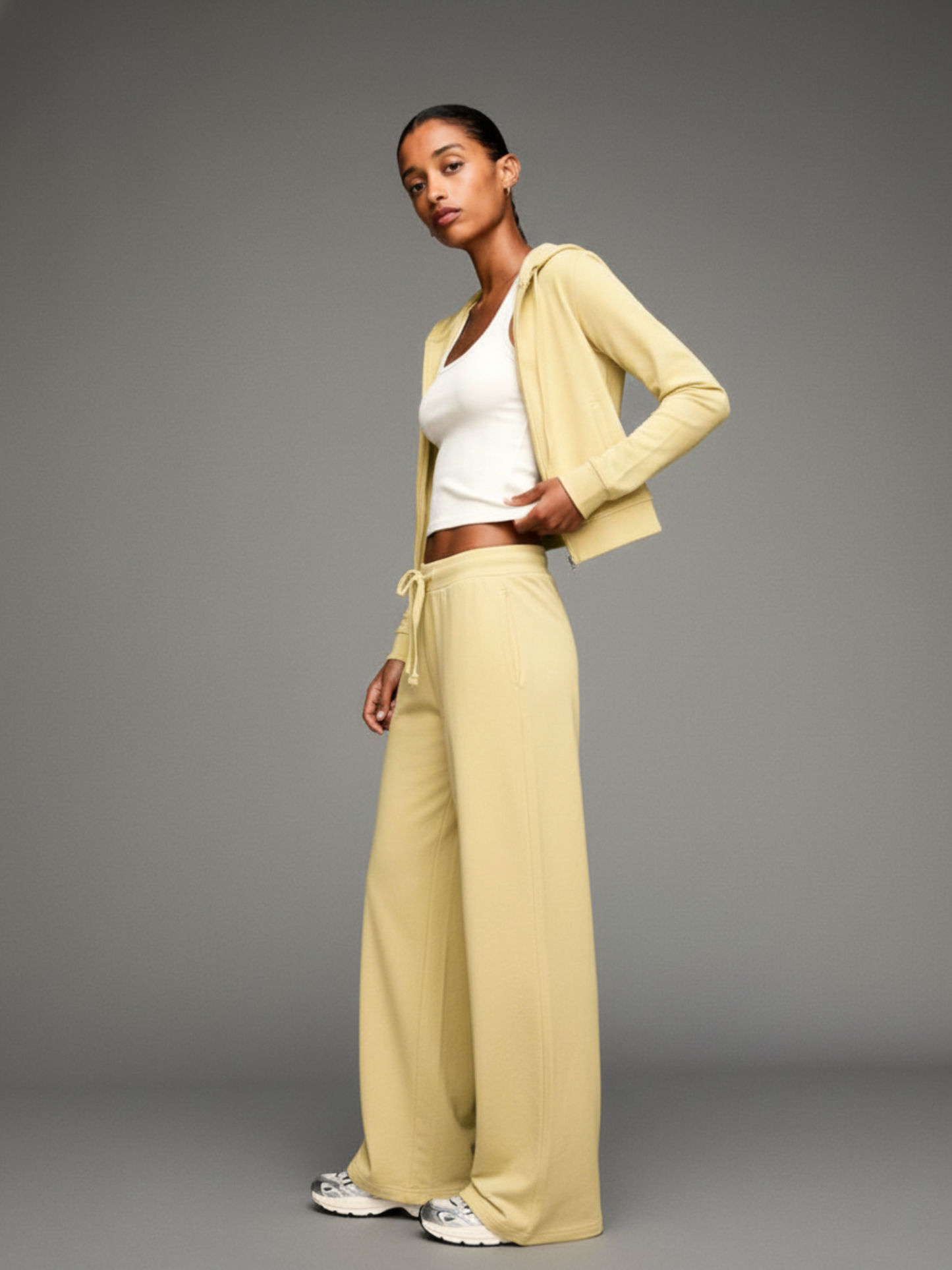 Butter Yellow- SculptFit Crop Zip Hoodie