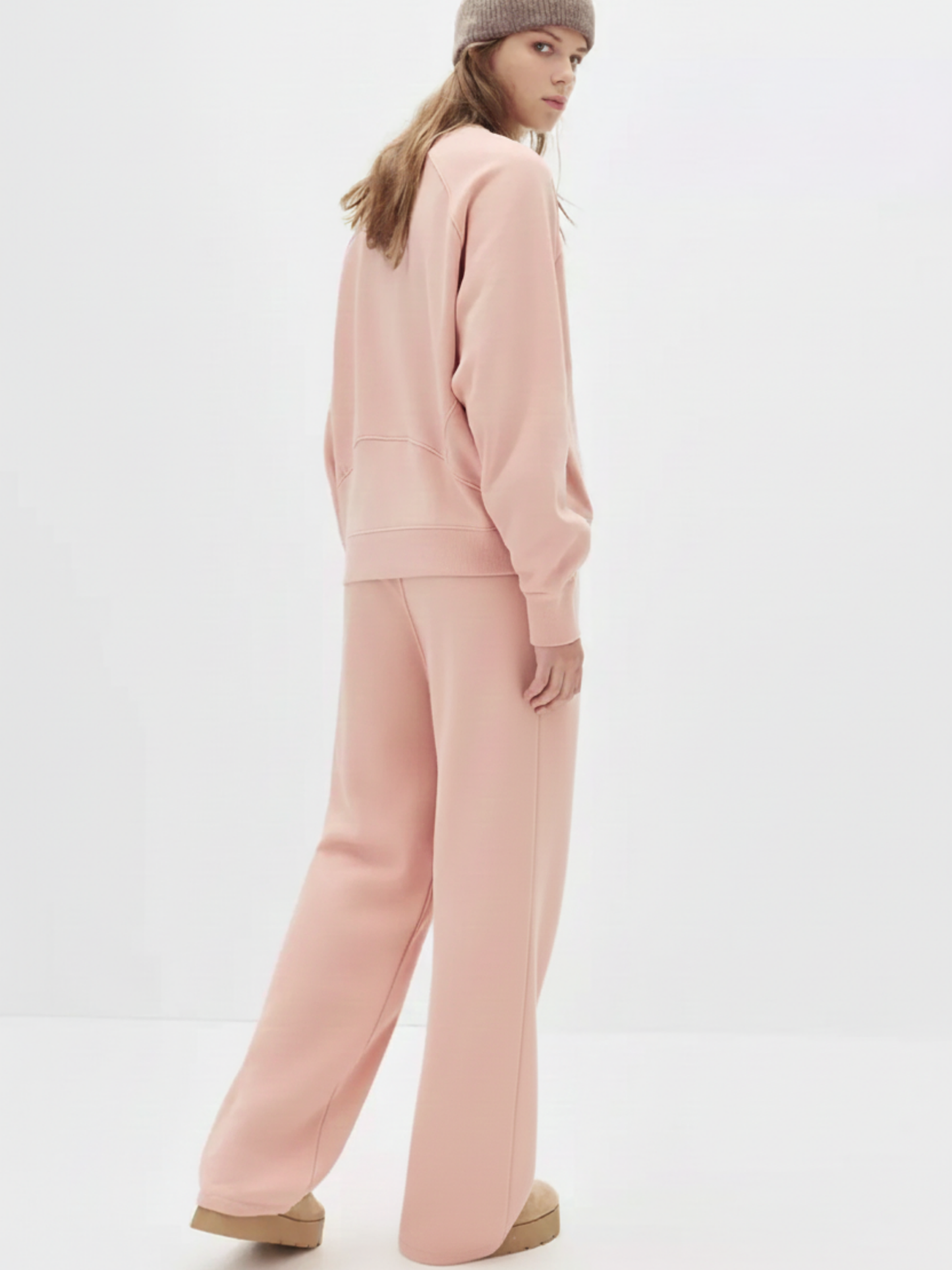 Baby Pink Wide Leg Jogger