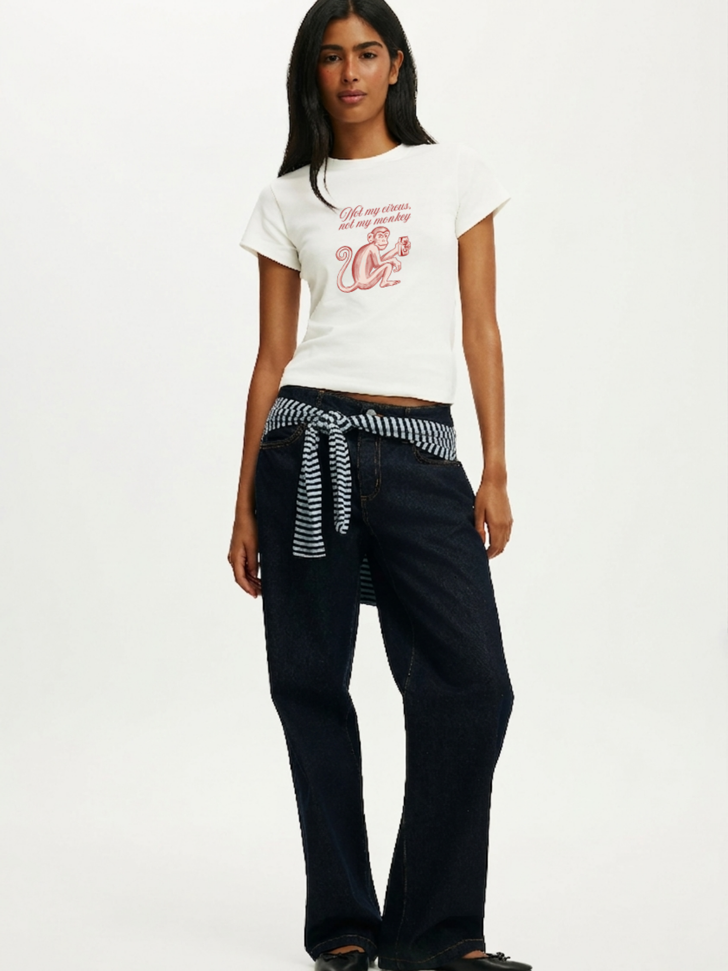 Diet Coke Monkey Crop T-Shirt - White