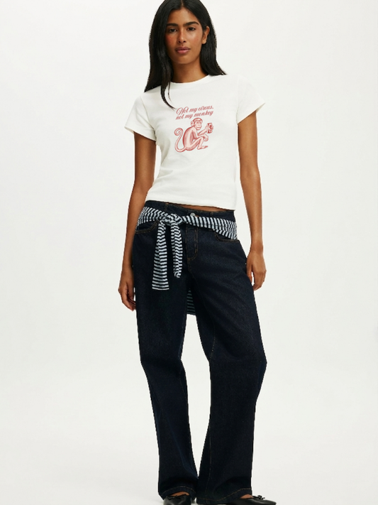 Diet Coke Monkey Crop T-Shirt - White