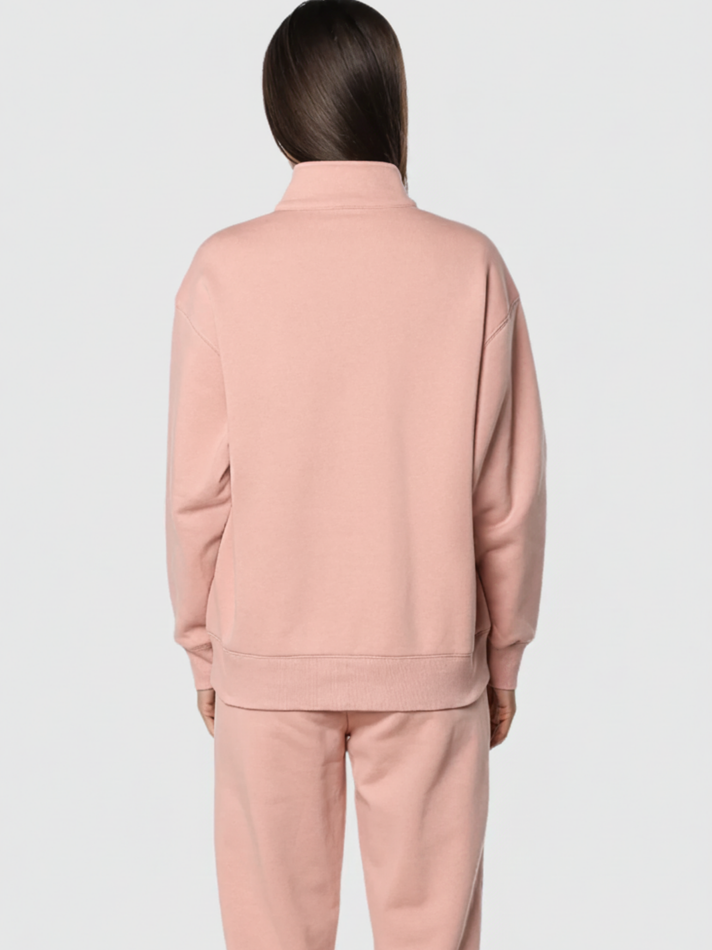 Baby Pink Half Zip Oversized Sweatshirt- 365
