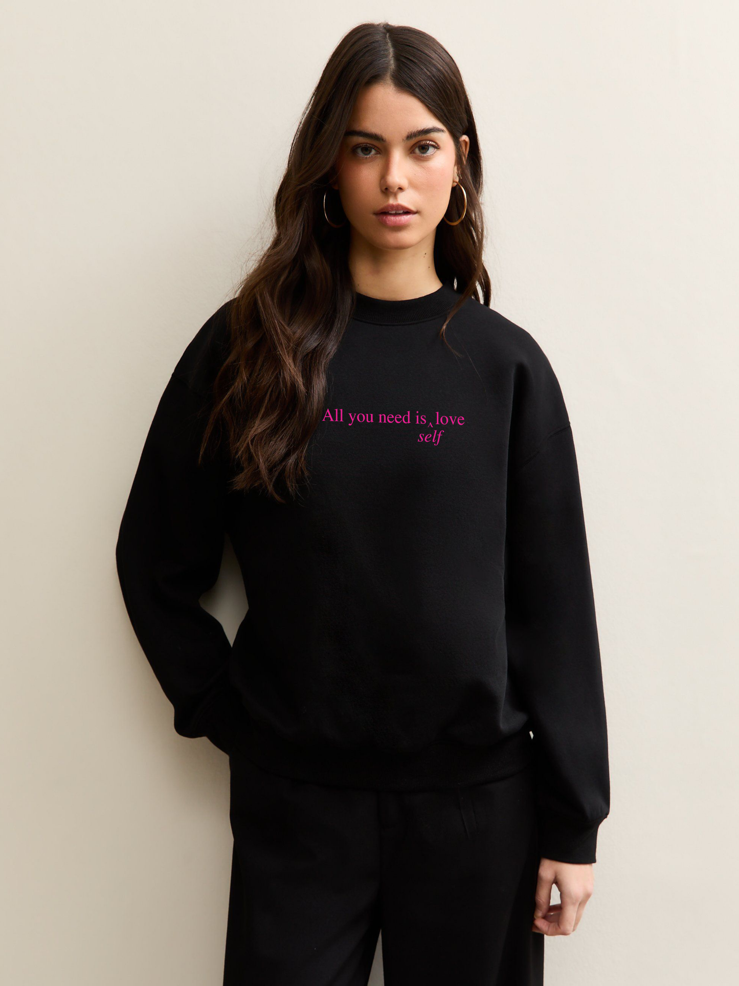 All you need Sweatshirt- Black