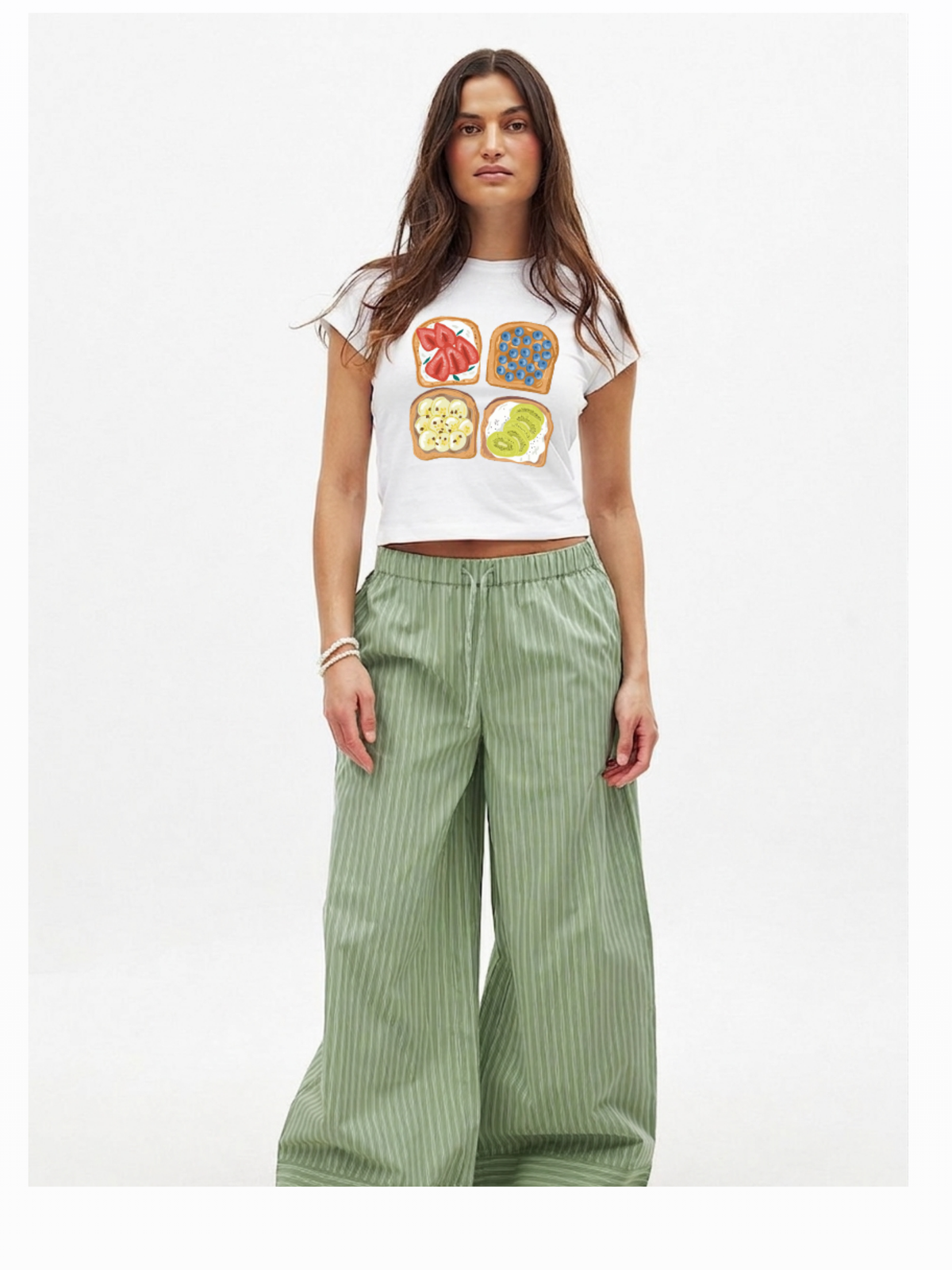 Toast Affair Crop T-Shirt- White