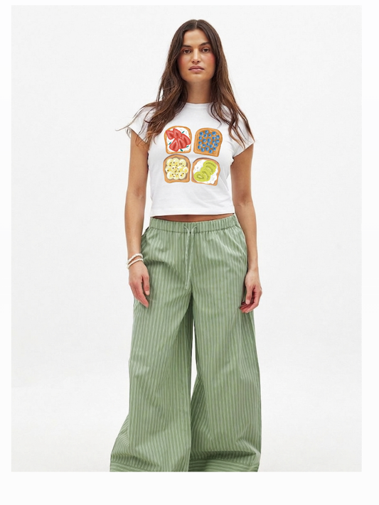 Toast Affair Crop T-Shirt- White