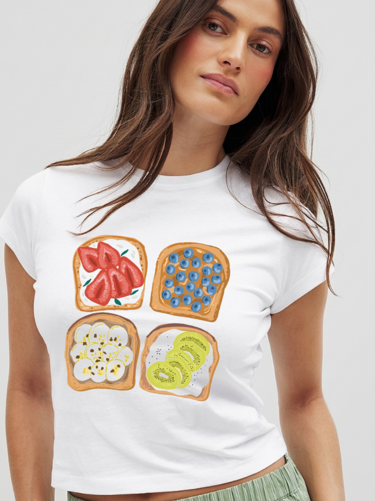 Toast Affair Crop T-Shirt- White