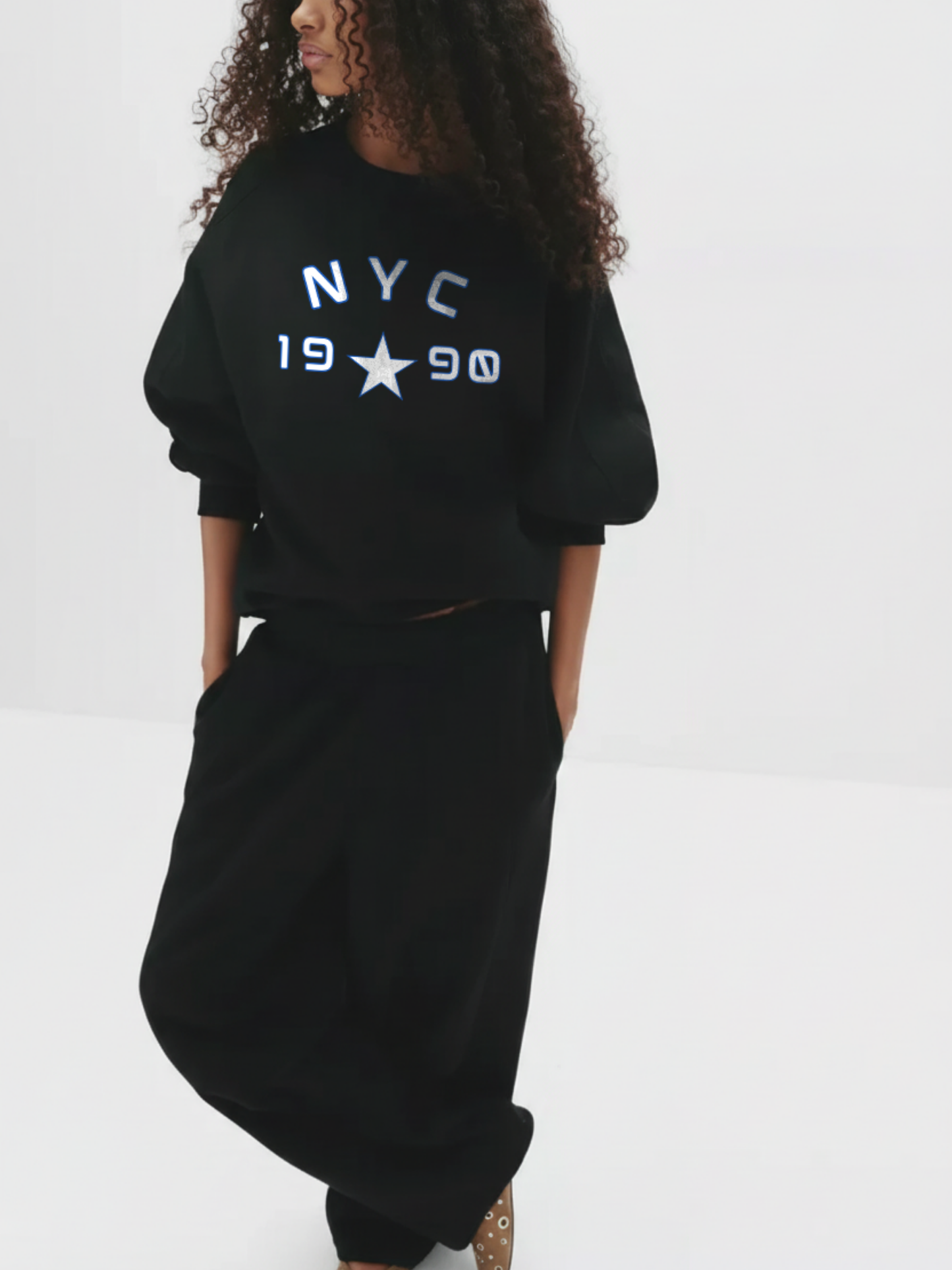 NYC Black Oversized Sweatshirt