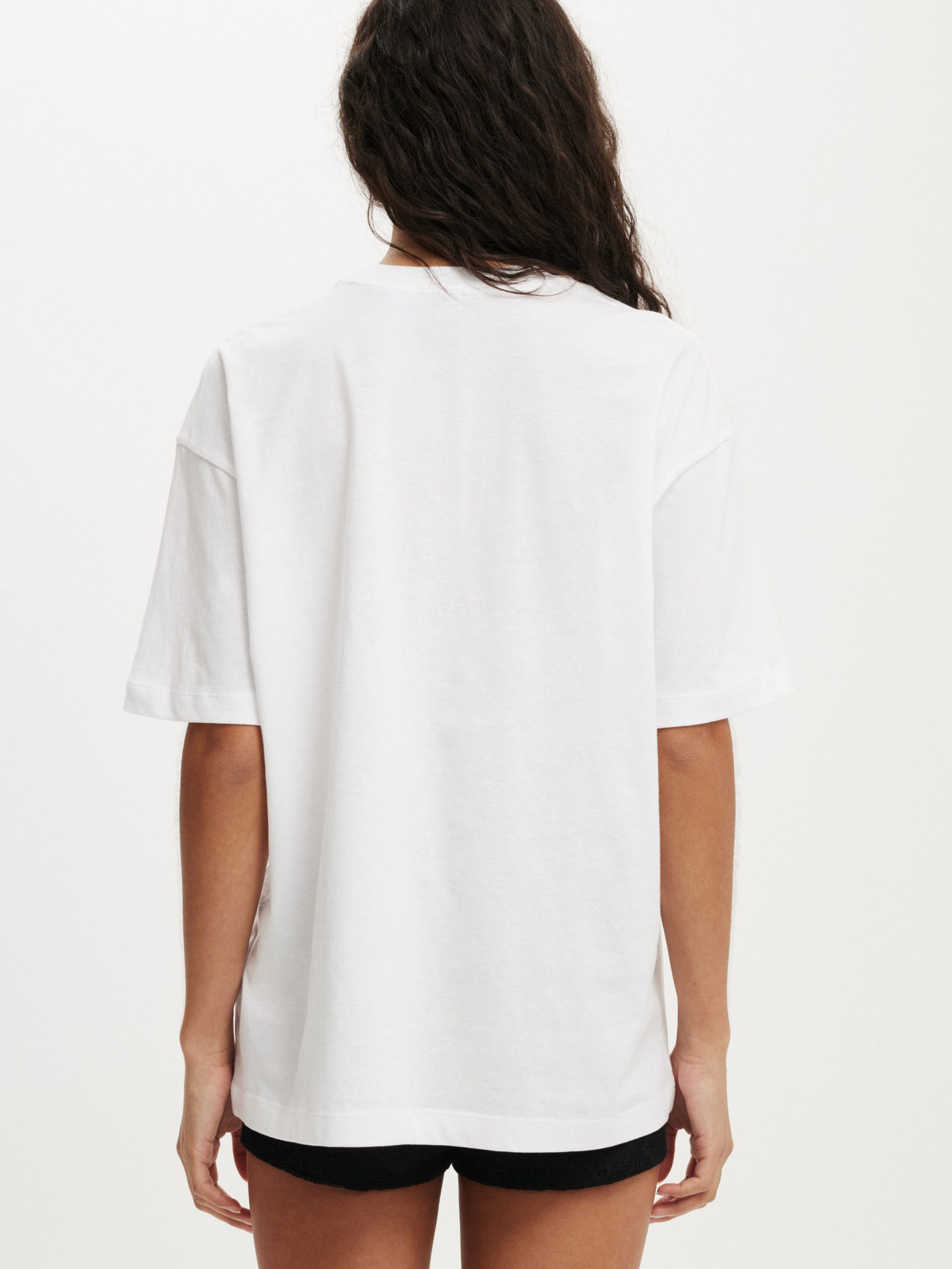 Desi Lotus Hands Oversized T-Shirt- White