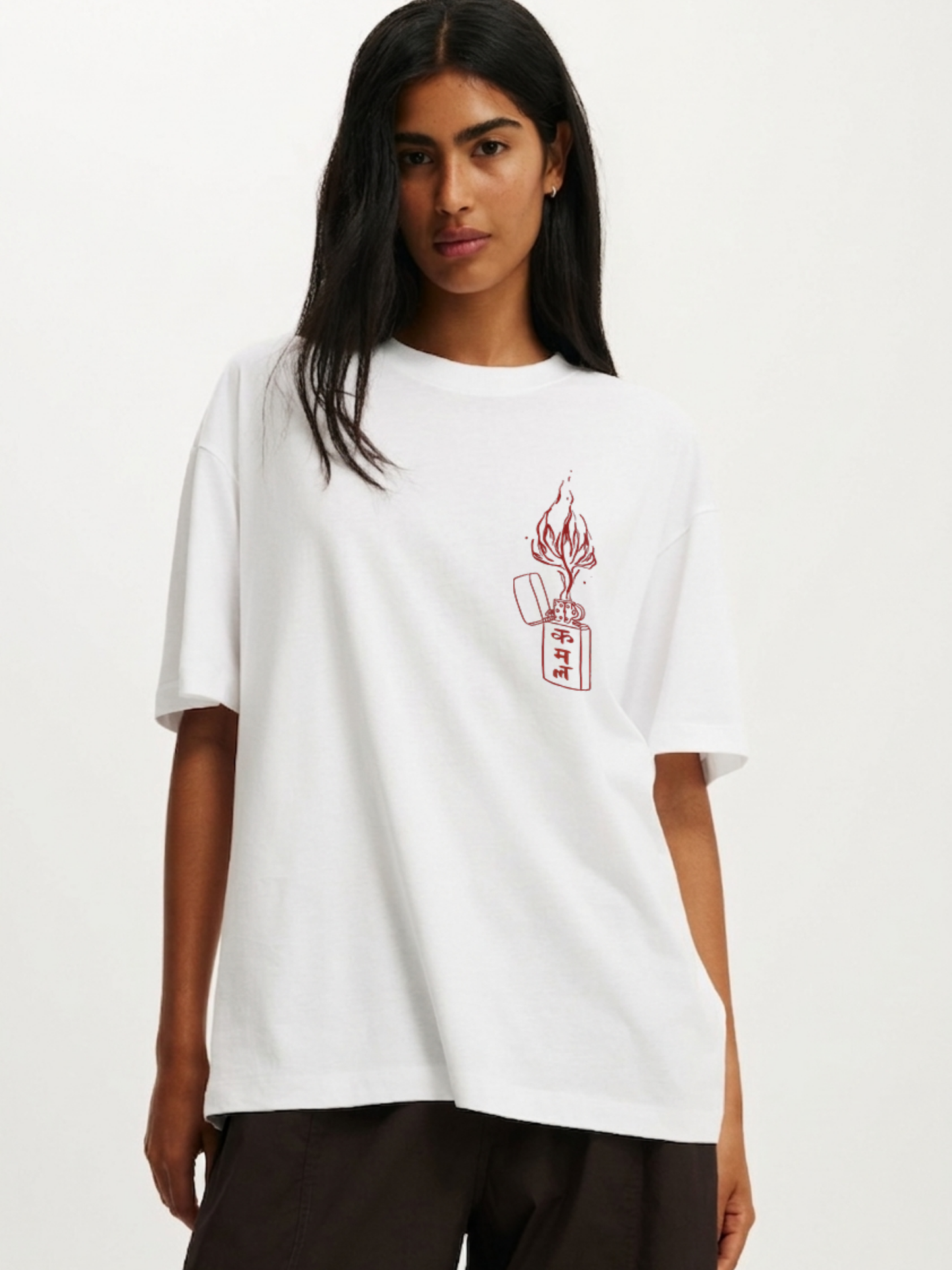 Kamal Lit Oversized T-Shirt- White