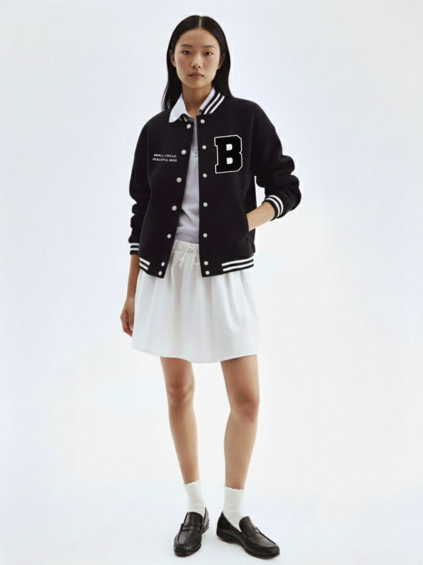 Black Varsity Jacket- B Patch