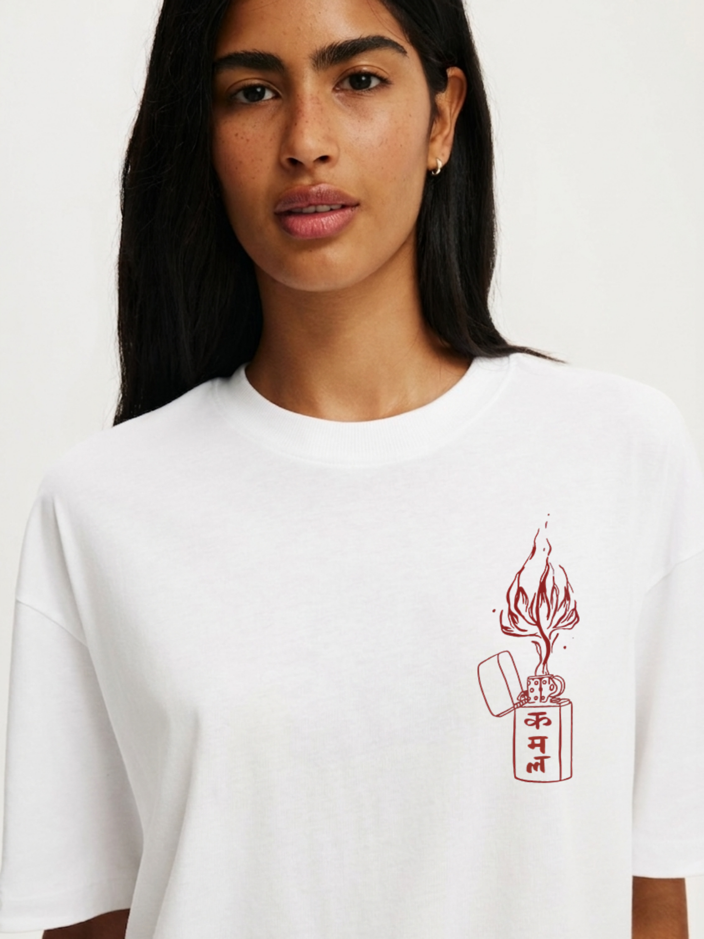 Kamal Lit Oversized T-Shirt- White