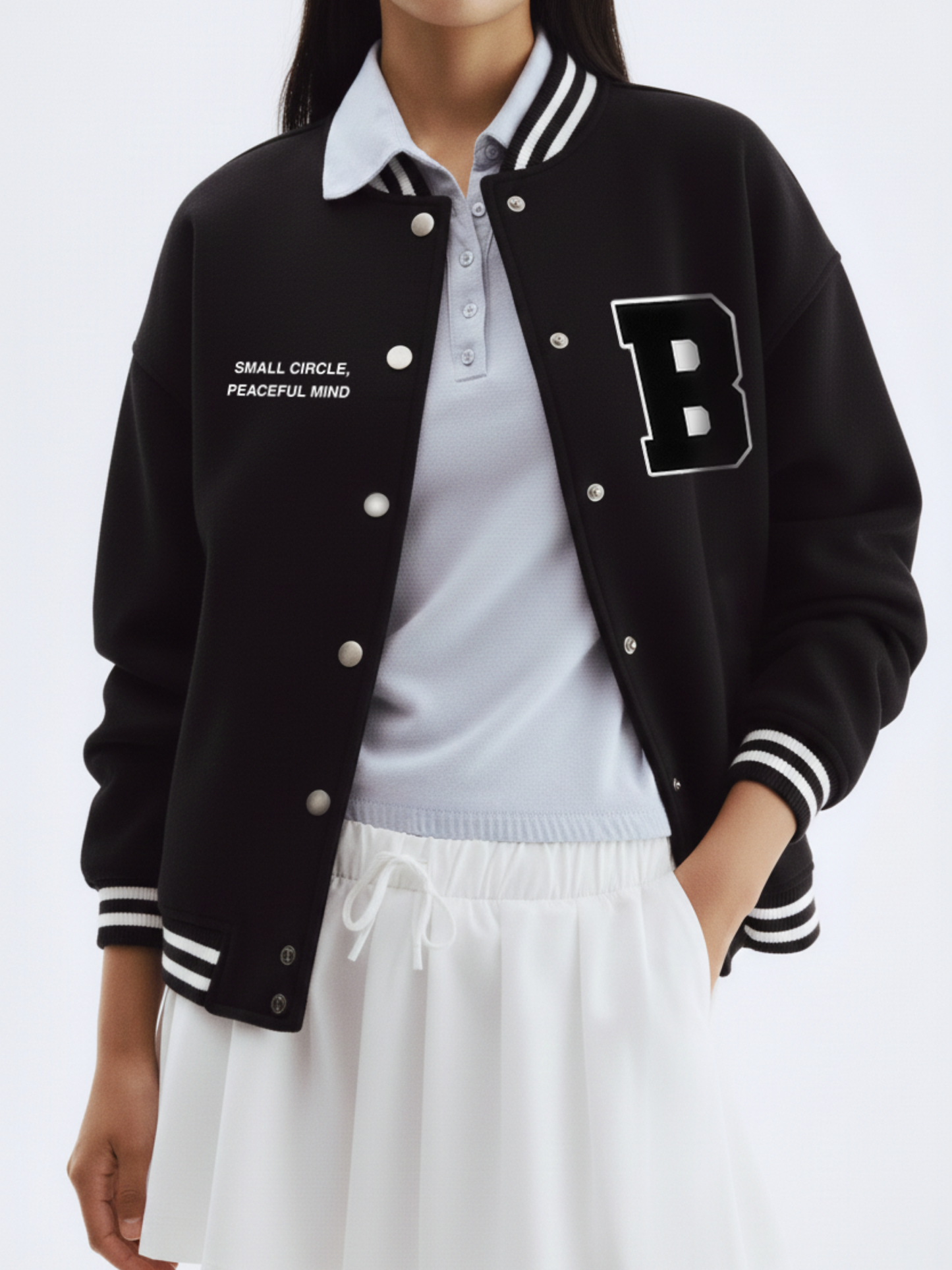 Black Varsity Jacket- B Patch