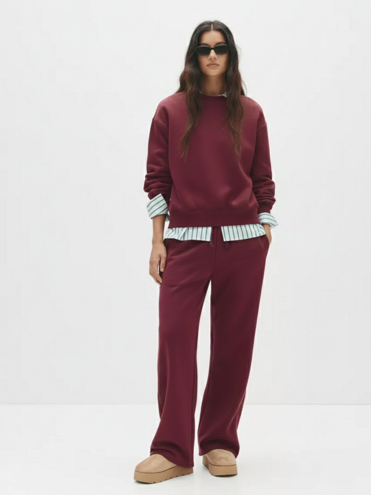 Burgandy Straight Fit Jogger