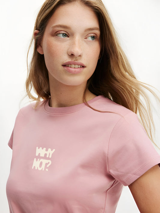 Why not Crop T-Shirt- Pink