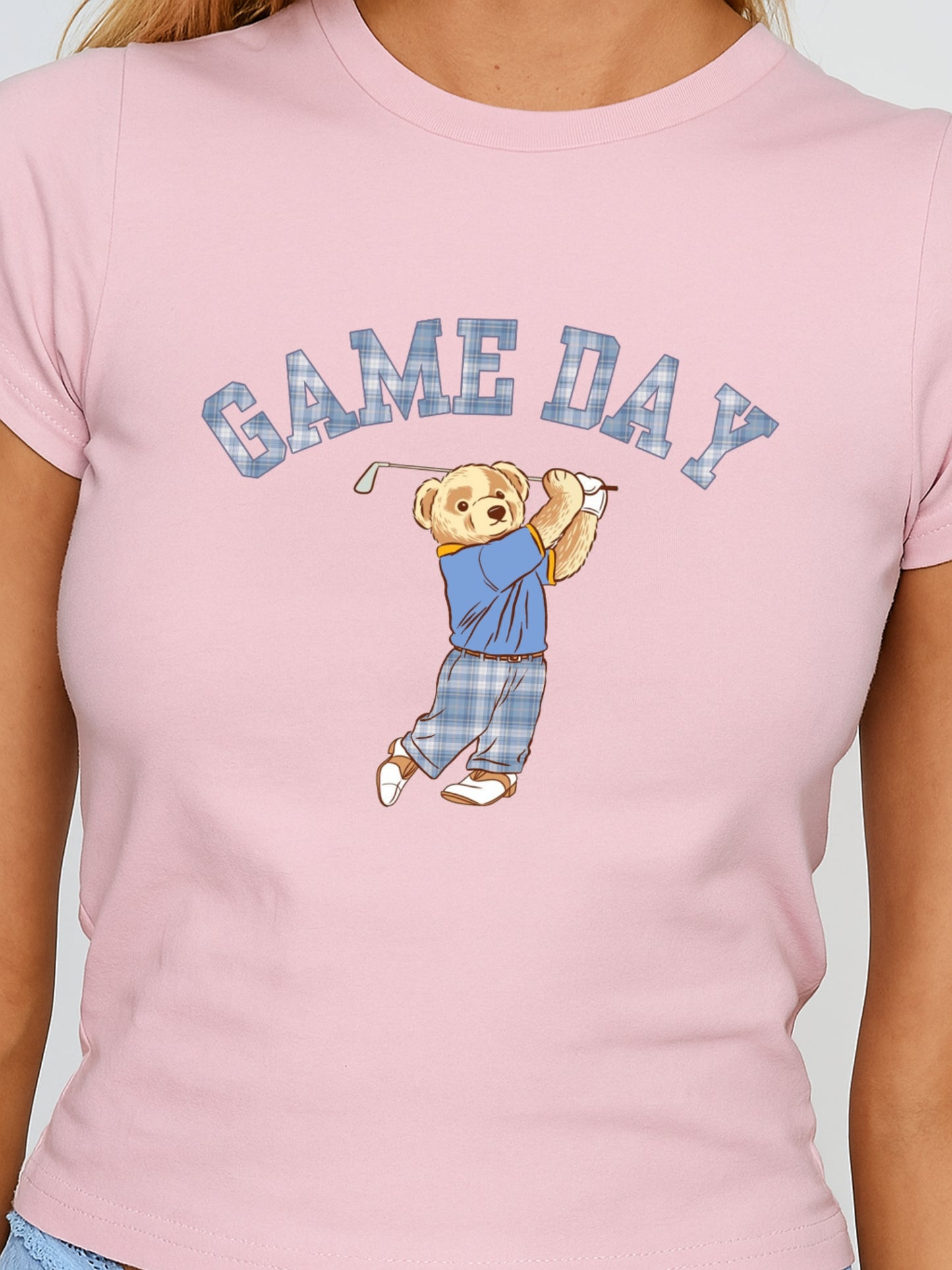 Game Day Crop T-Shirt-Pink