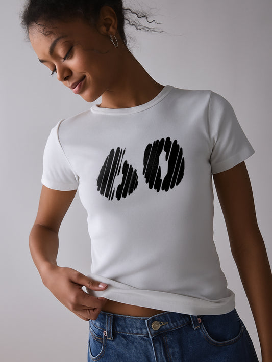 60 Crop T-Shirt- White