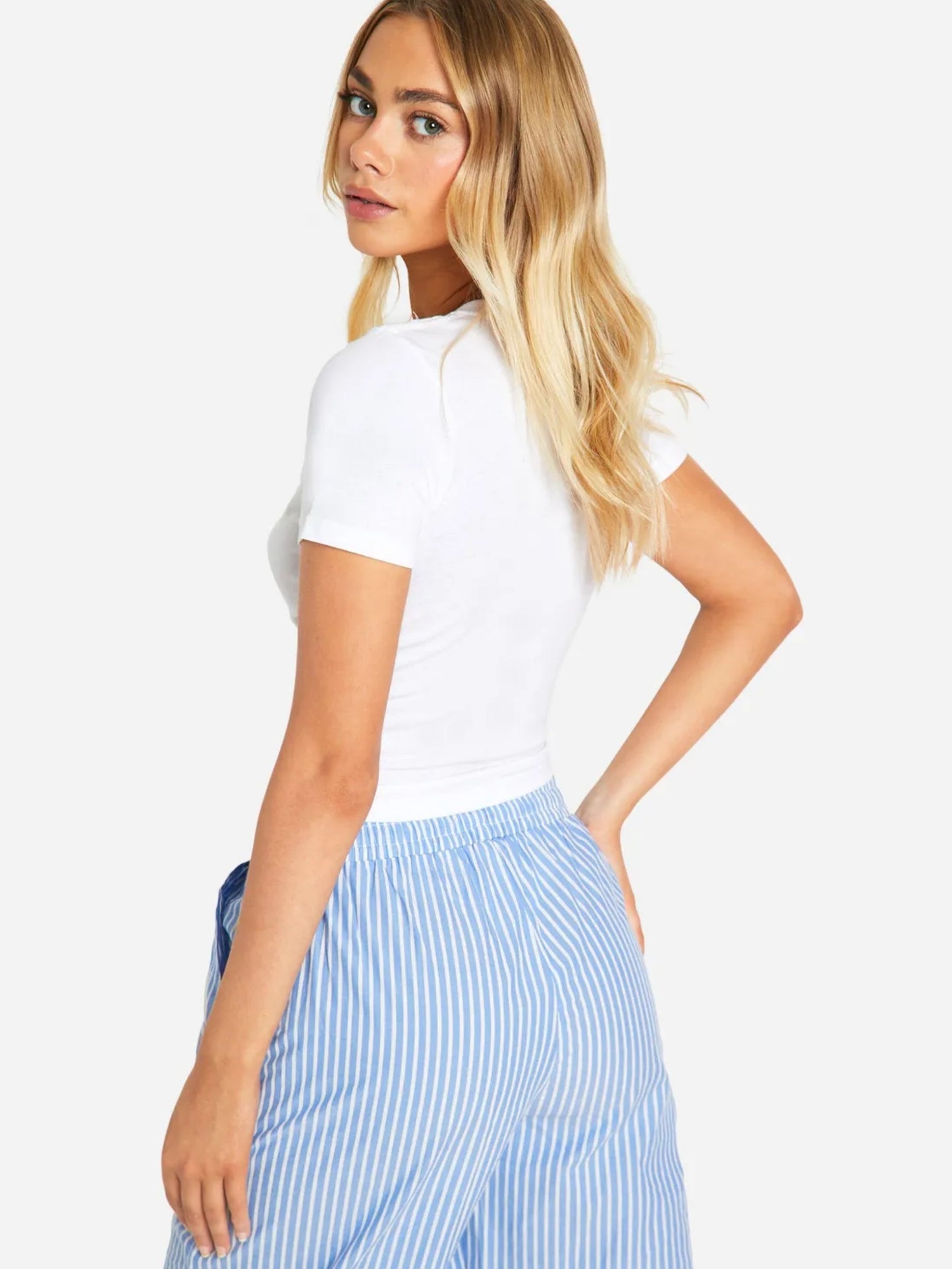 Sea Shells Crop T-Shirt-White