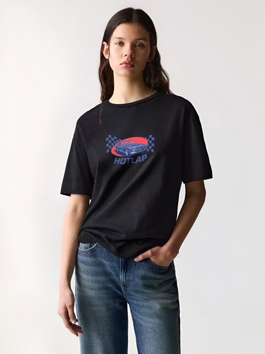 Hotlap Racing Oversized T-Shirt- Black