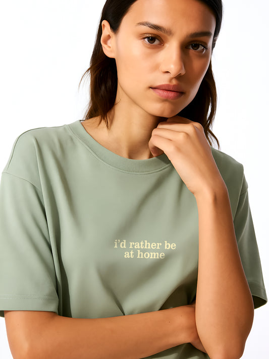 I'd rather be home Oversized T-Shirt- Sage green