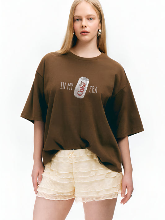 Diet Coke Era Oversized T-Shirt- Brown