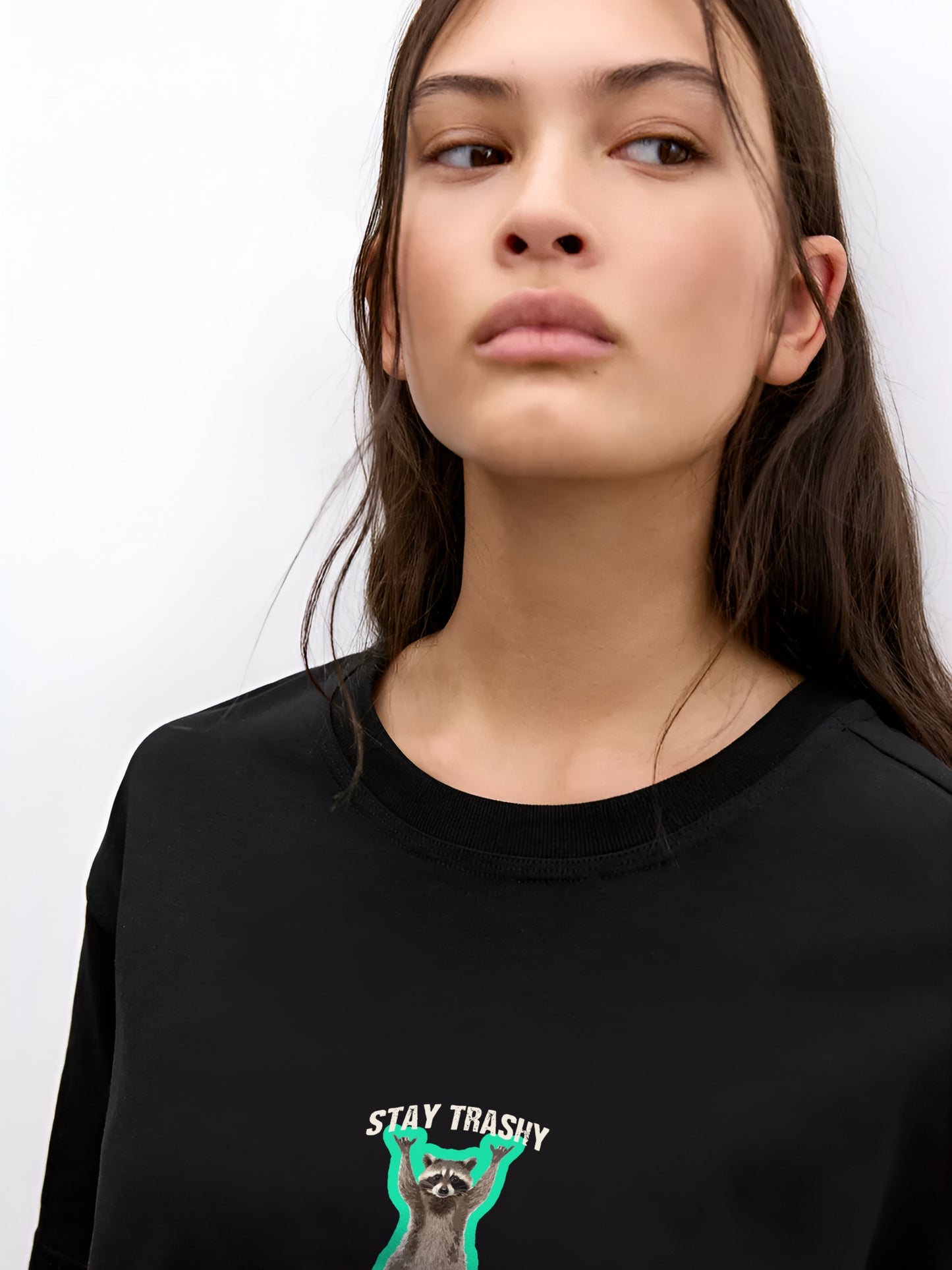 Stay Trashy Oversized T-Shirt- Black