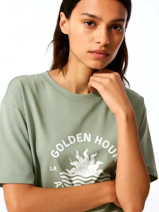 Golden Hour Athletics Oversized T-Shirt- Sage Green