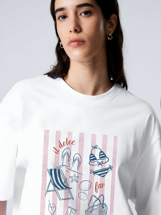 Dolce Far Niente Oversized T-Shirt- White