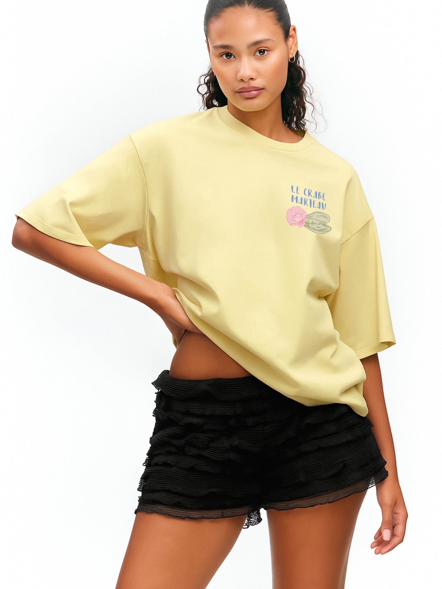 Le Crabe Oversized T-Shirt Yellow