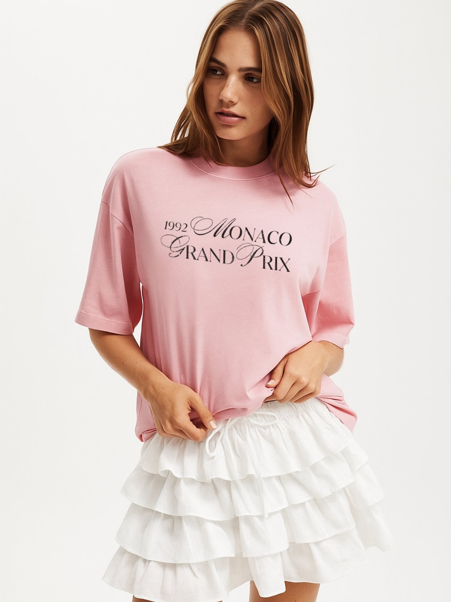 Monaco Grand Prix Oversized T-Shirt- Pink