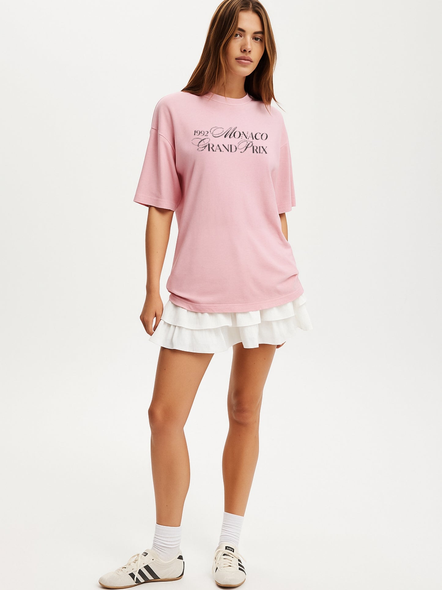 Monaco Grand Prix Oversized T-Shirt- Pink