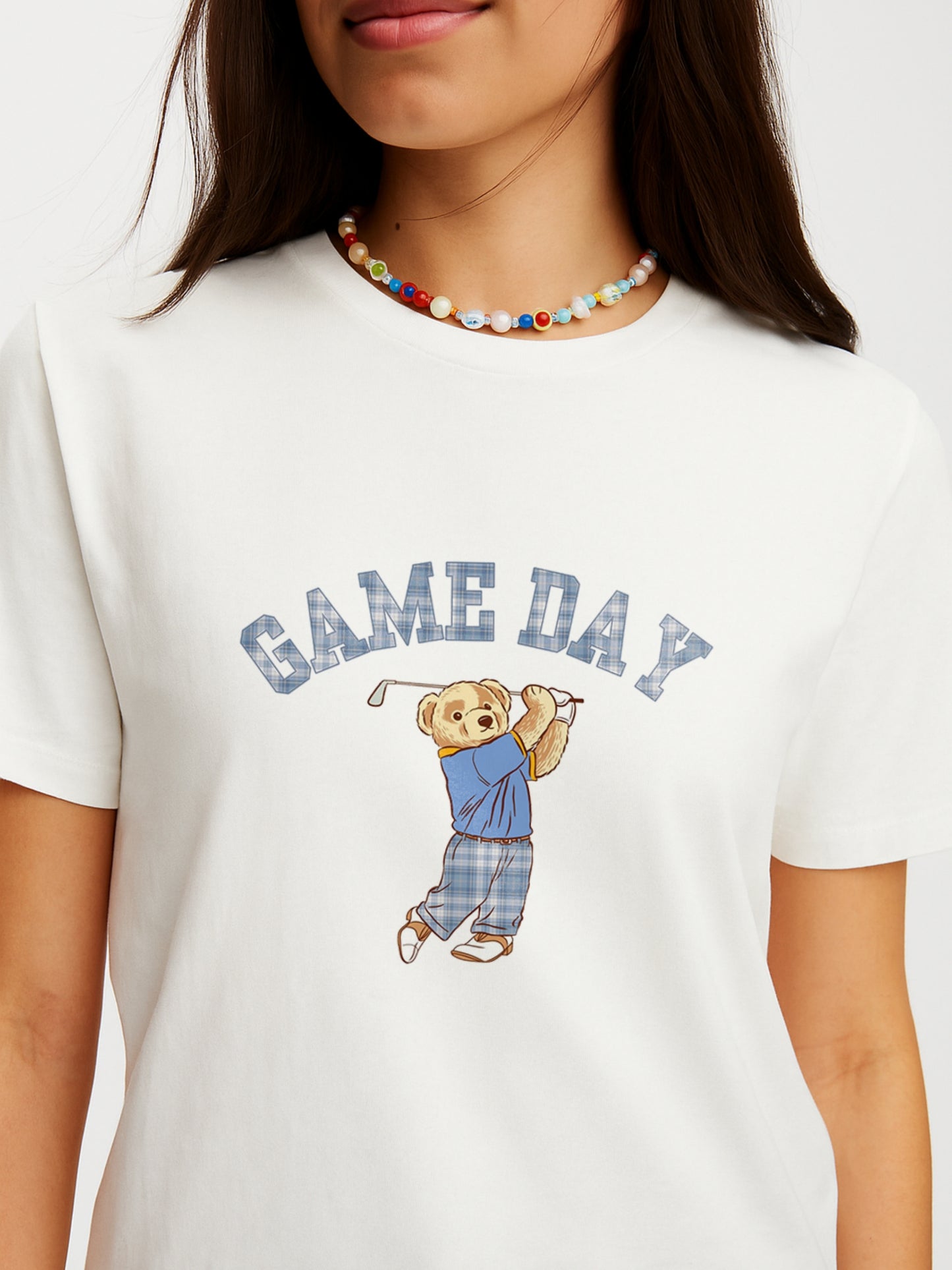 Game Day T-Shirt- White Regular Fit T-Shirt