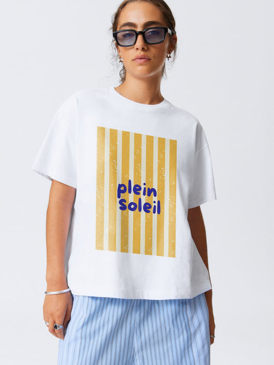 Plain soliel T-Shirt- White Regular Fit T-Shirt