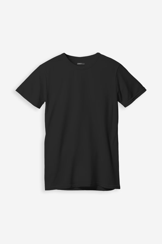 Black Plain Regular Fit T-Shirt