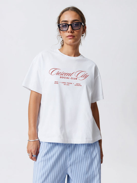 Crescent City T-Shirt- White Regular Fit T-Shirt