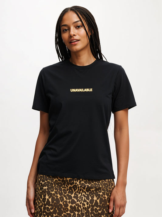 Unavailable T-Shirt- Black Regular Fit T-Shirt